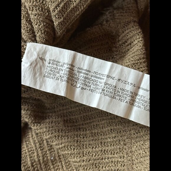 Zara Sweater Small Womens Brown Cropped Crotchet Knit Pullover Crewneck - Picture 7 of 7